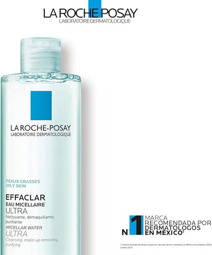 Agua Micelar  Effaclar Ultra  La Roche Posay, desmaquillante y limpiador 400ml