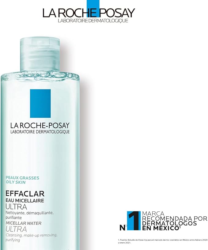 Agua Micelar  Effaclar Ultra  La Roche Posay, desmaquillante y limpiador 400ml