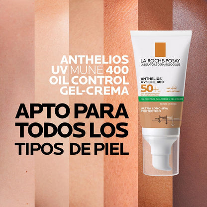 Protector Solar Anthelios UVMune 400 Oil Control Toque Seco con Color FPS 50+ 50ml bloqueador