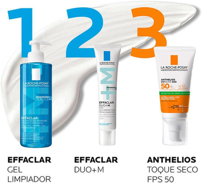 La Roche Posay. Protector Solar Facial FPS50 para Piel Grasa Anthelios Toque Seco 50 ml + Neutrogena. Crema Hidratante Facial Mate 3 en 1 Face Care Intensive D Pantenol 100 g