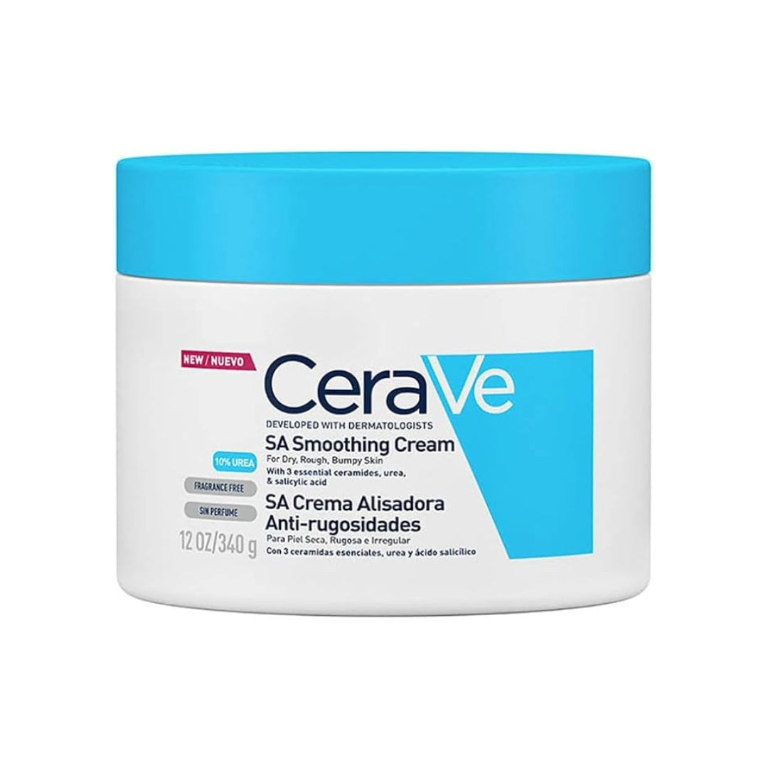 CeraVe Crema Alisadora Anti-Rugosidades con Fórmula Exfoliante para Piel Seca, Áspera y Rugosa 340gr
