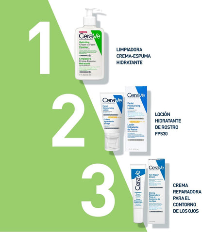 CeraVe Limpiadora Crema-Espuma Hidratante Facial Diaria para Piel Normal a Seca 236ml