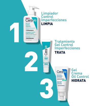 CeraVe Espuma limpiadora antiacné/Imperfecciones para piel grasa, 236 ml