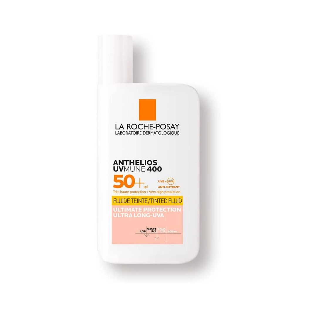 Protector Solar Facial La Roche Posay Anthelios UVMUNE Fluido Invisible con Color para Todo Tipo de Piel FPS50+ 50ml