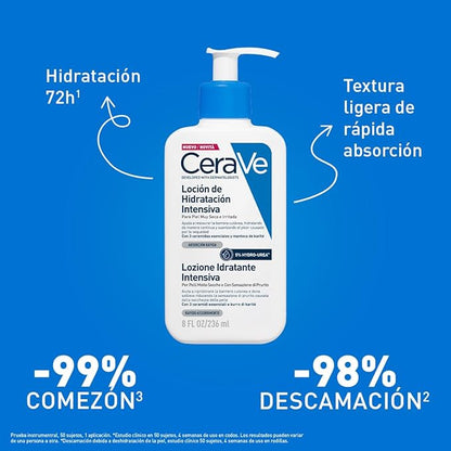 CeraVe Loción de Hidratación Intensiva para piel muy seca con mejora inmediata de la comezón 236ml