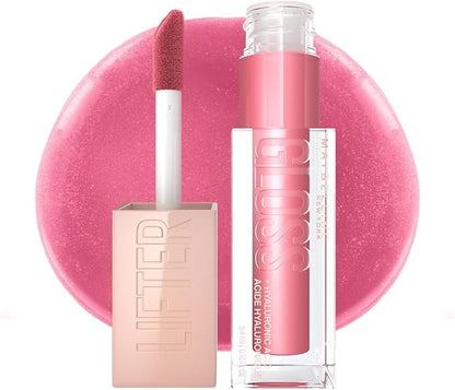 Maybelline Gloss hidratante para labios Lifter Gloss Tono Petal, 5.4ml - Brillo de labios de larga duración, formulado con Ácido Hialurónico, sin sensación pegajosa