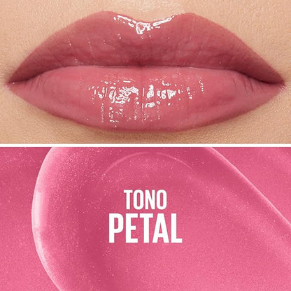 Maybelline Gloss hidratante para labios Lifter Gloss Tono Petal, 5.4ml - Brillo de labios de larga duración, formulado con Ácido Hialurónico, sin sensación pegajosa