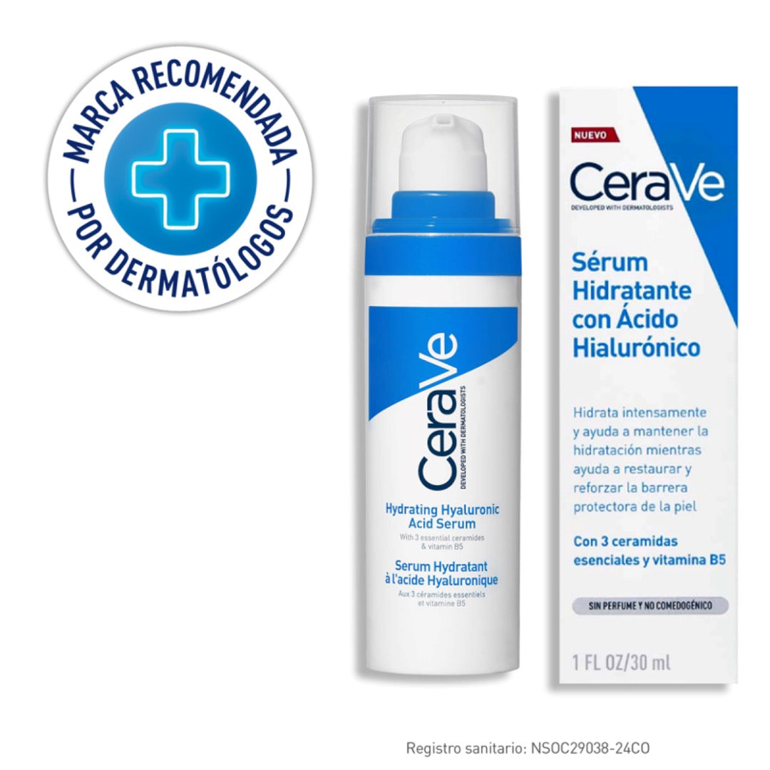 CeraVe Sérum Hidratante con Ácido Hialurónico 30ml | Hidratante facial para todo tipo de piel