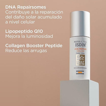 Fotoprotector Isdin FusionWater Magic Repair con color SPF50