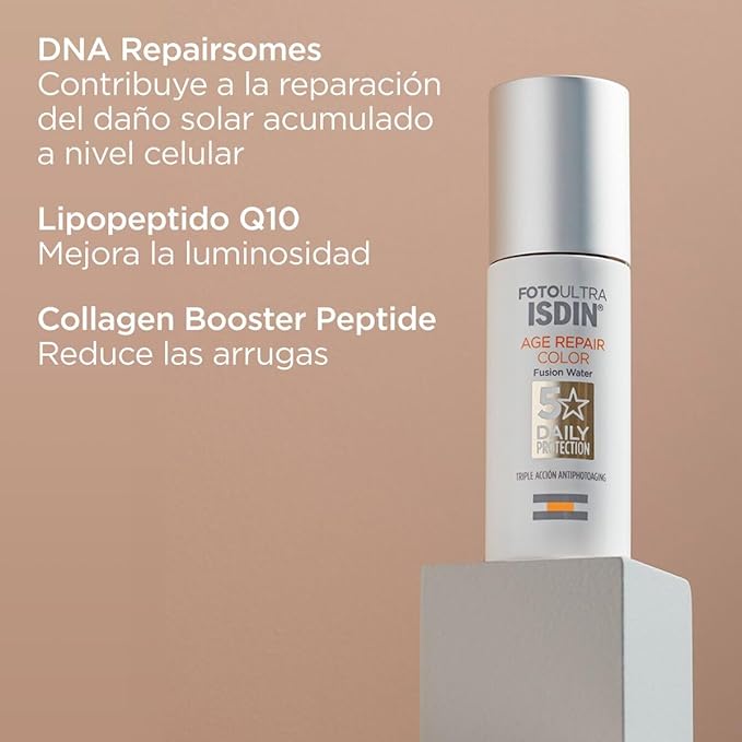 Fotoprotector Isdin FusionWater Magic Repair con color SPF50