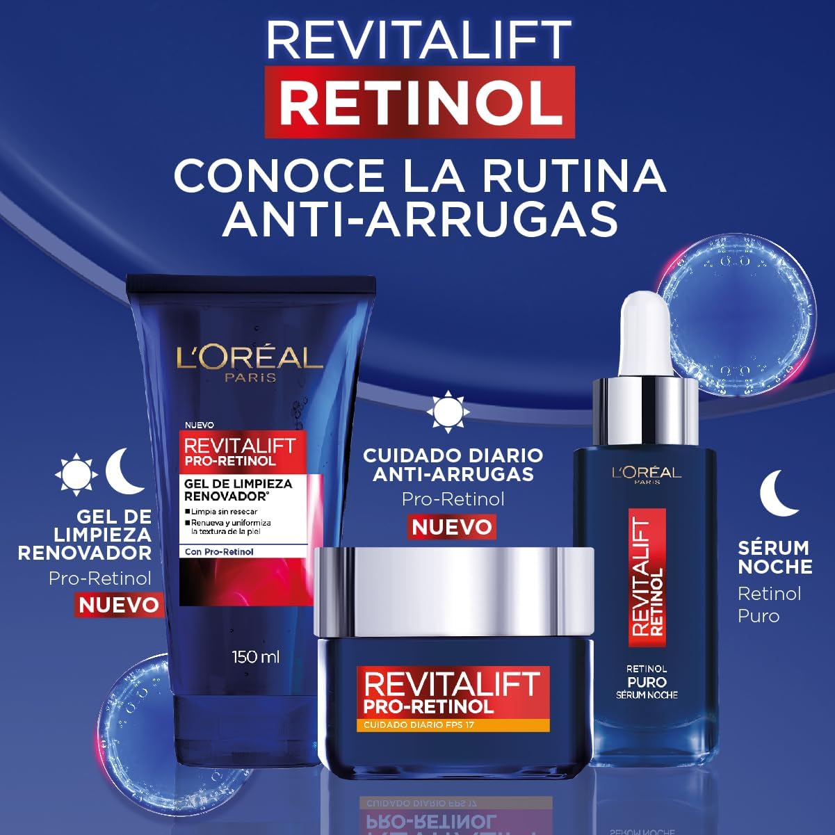 L'Oréal Paris Revitalift Sérum facial Noche con Retinol puro al 0.15%, 30ml - Reduce y previene arrugas profundas, renueva y mejora la textura de la piel, unifica el tono de piel, resultados visibles, rutina skin care