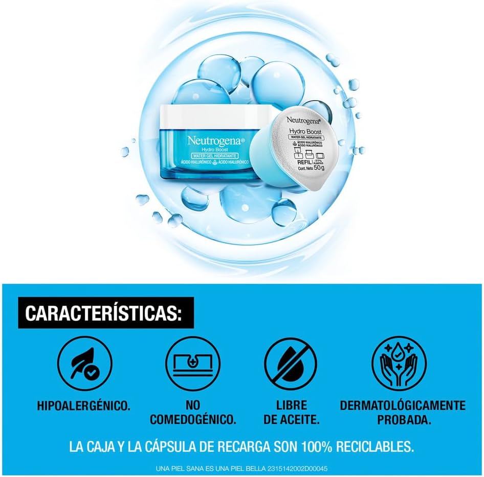 Refill Pack Crema Hidratante Facial Neutrogena Hydro Boost Ácido Hialurónico 50 g 02 Unidades