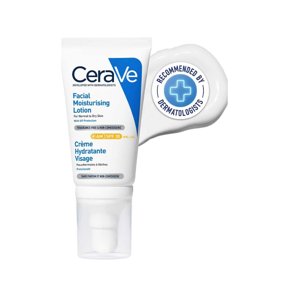 CeraVe Loción Hidratante de Rostro FPS30 |52ml| Hidratante facial diario con protector solar