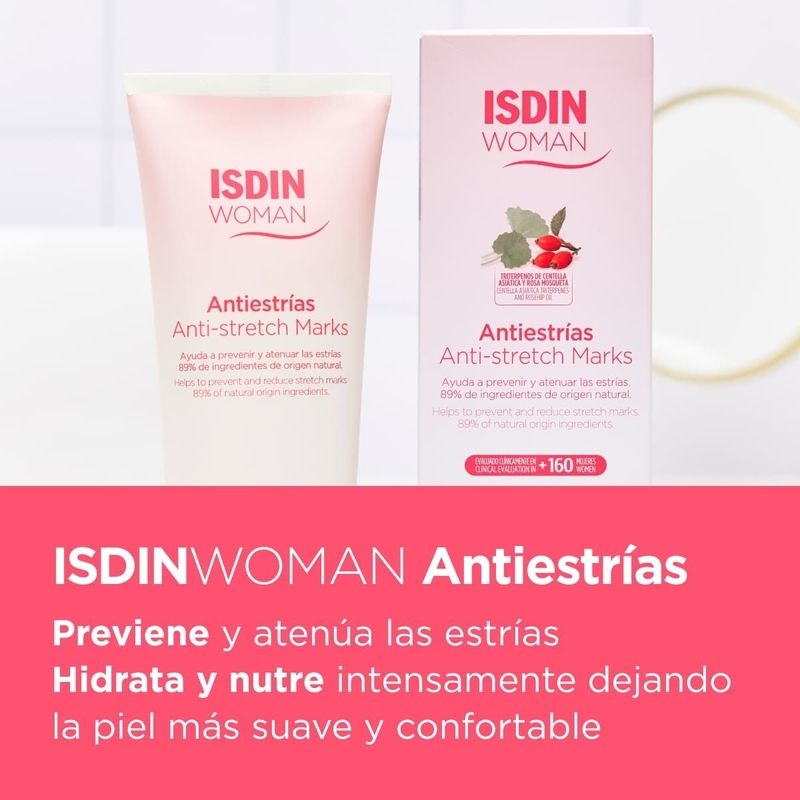 ISDIN Woman Antiestrías Crema para Prevenir y Atenuar las Estrías 250ml