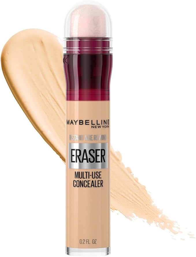 Maybelline Instant Age Rewind Corrector facial 3 en 1, Tono Light, 6ml - Maquillaje que borra ojeras y líneas finas, cubre imperfecciones, corrige, contornea e ilumina, cobertura media, hasta 12hrs de uso hidratante
