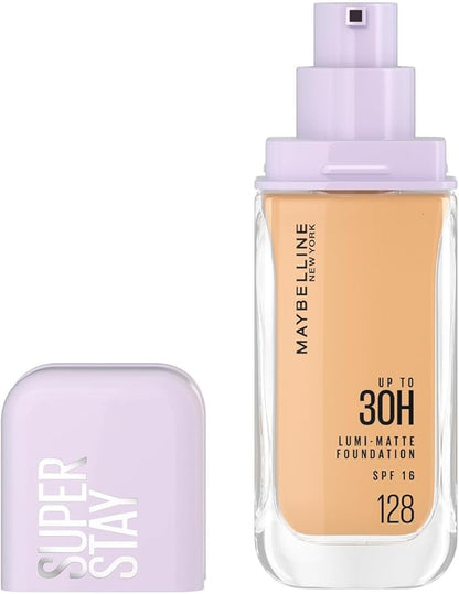 Maybelline Base de maquillaje líquida Superstay Lumi Matte Tono 220, 40ml - Efecto mate luminoso hasta por 30H, fórmula ligera de larga duración a prueba de agua y sudor, cobertura media a alta