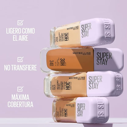 Maybelline Base de maquillaje líquida Superstay Lumi Matte Tono 220, 40ml - Efecto mate luminoso hasta por 30H, fórmula ligera de larga duración a prueba de agua y sudor, cobertura media a alta