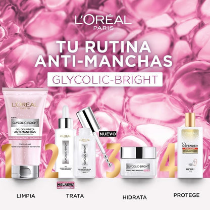 L'Oréal Paris Sérum facial antimanchas Glycolic Bright, 30ml - Suero facial con Acido Glicolico, Niacinamida y Melasyl que reduce todo tipo de manchas un 86%, para tu rutina de skin care