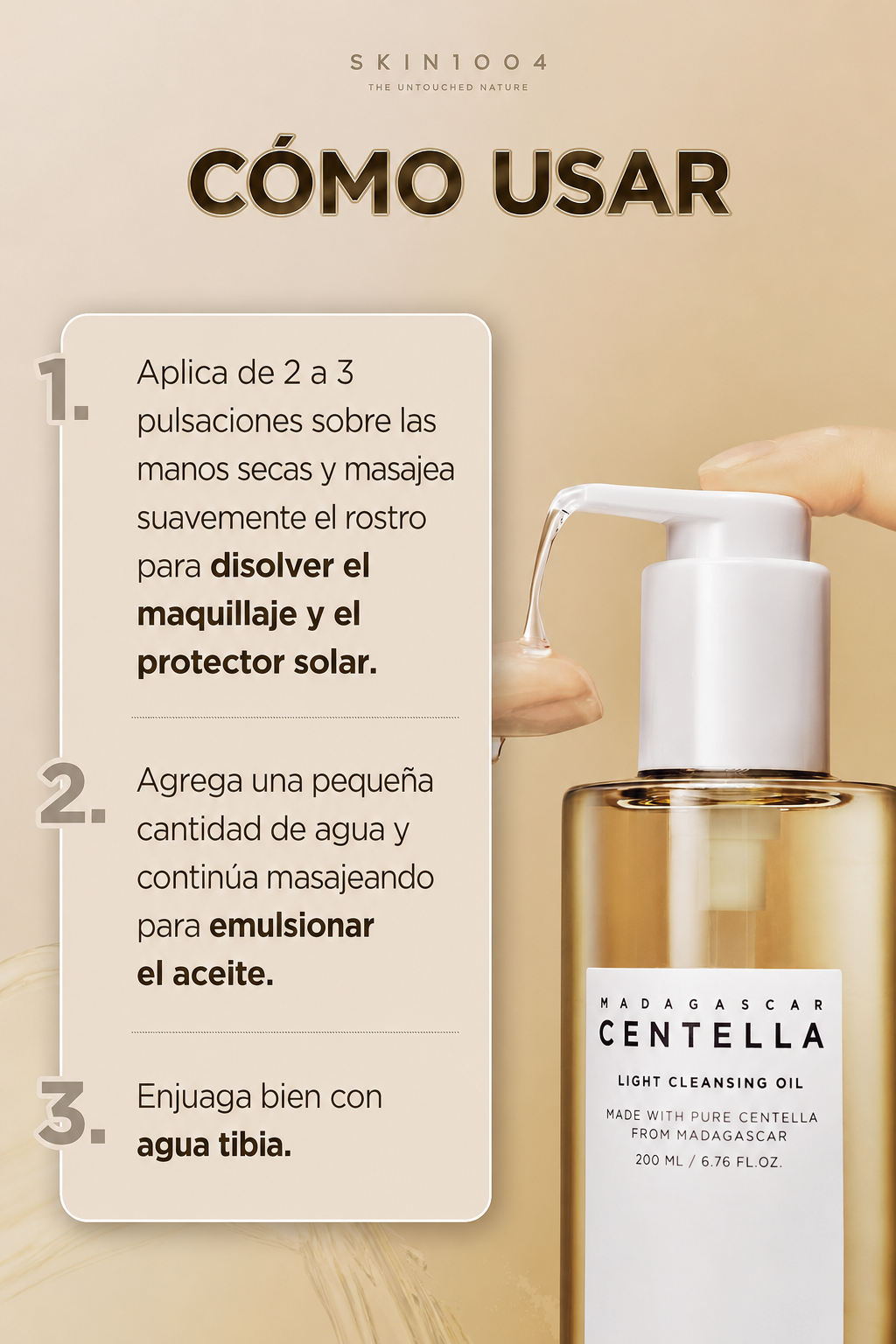 SKIN1004 Aceite limpiador Madagascar Centella Light Cleansing Oil 200ml