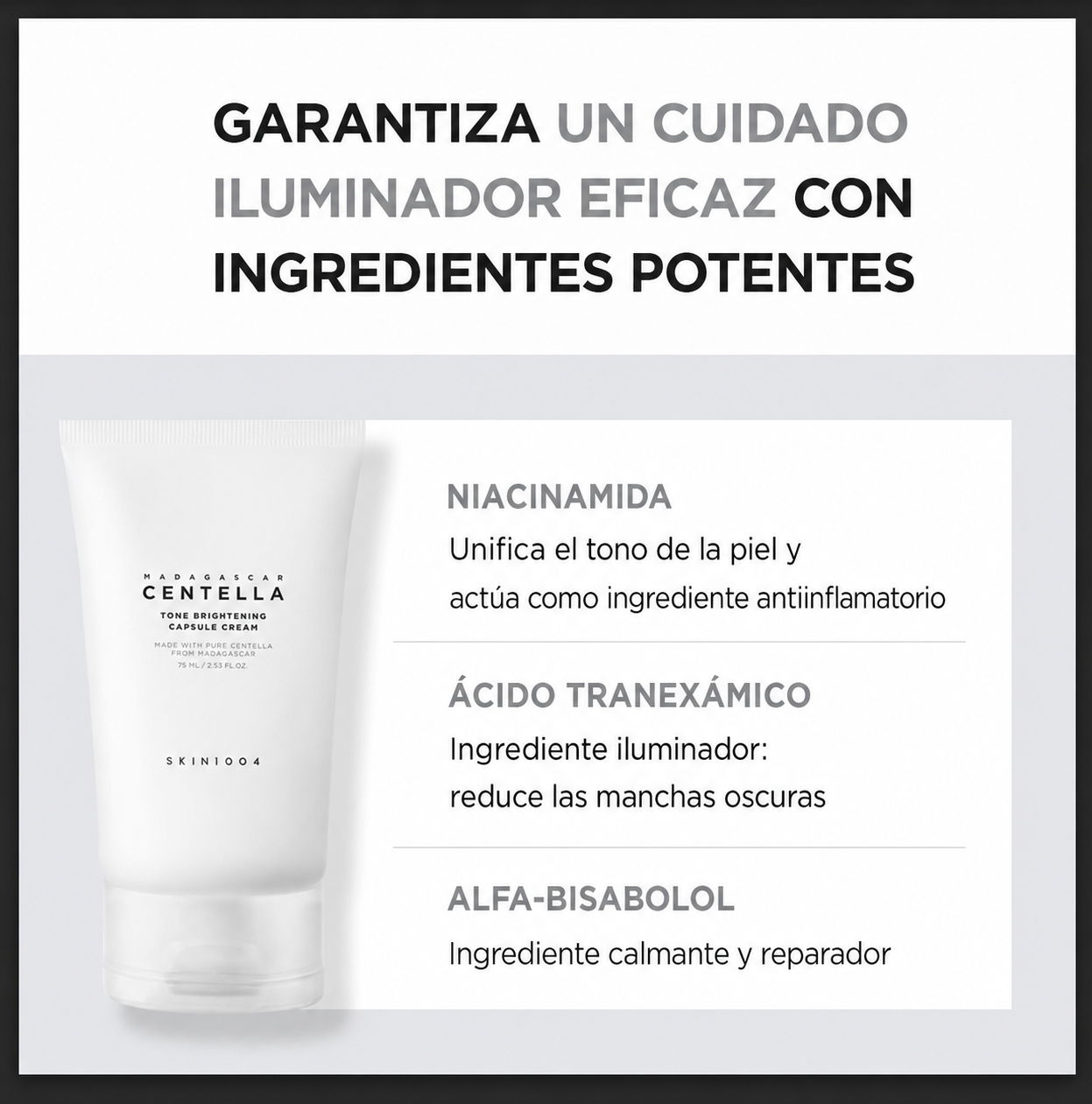 SKIN1004 Hidratante anti-manchas Madagascar Centella Tone Brightening Capsule Cream 75ml