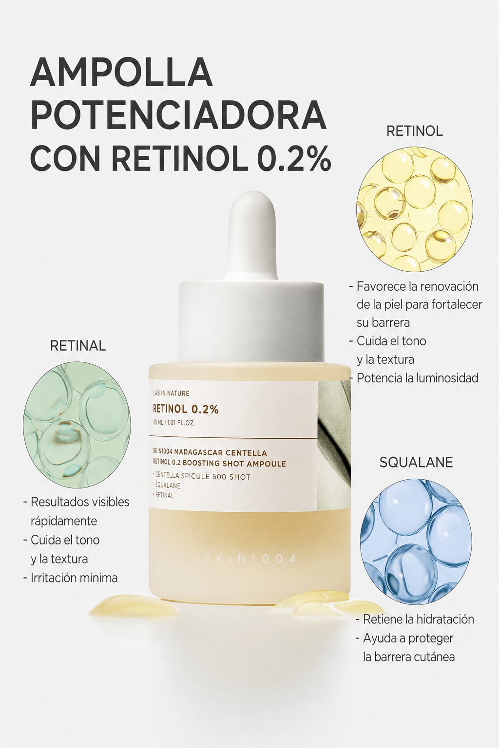 Skin1004 - Madagascar Centella Retinol 0.2% Boosting Shot Ampoule