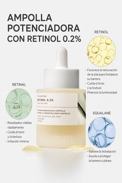 Skin1004 - Madagascar Centella Retinol 0.2% Boosting Shot Ampoule