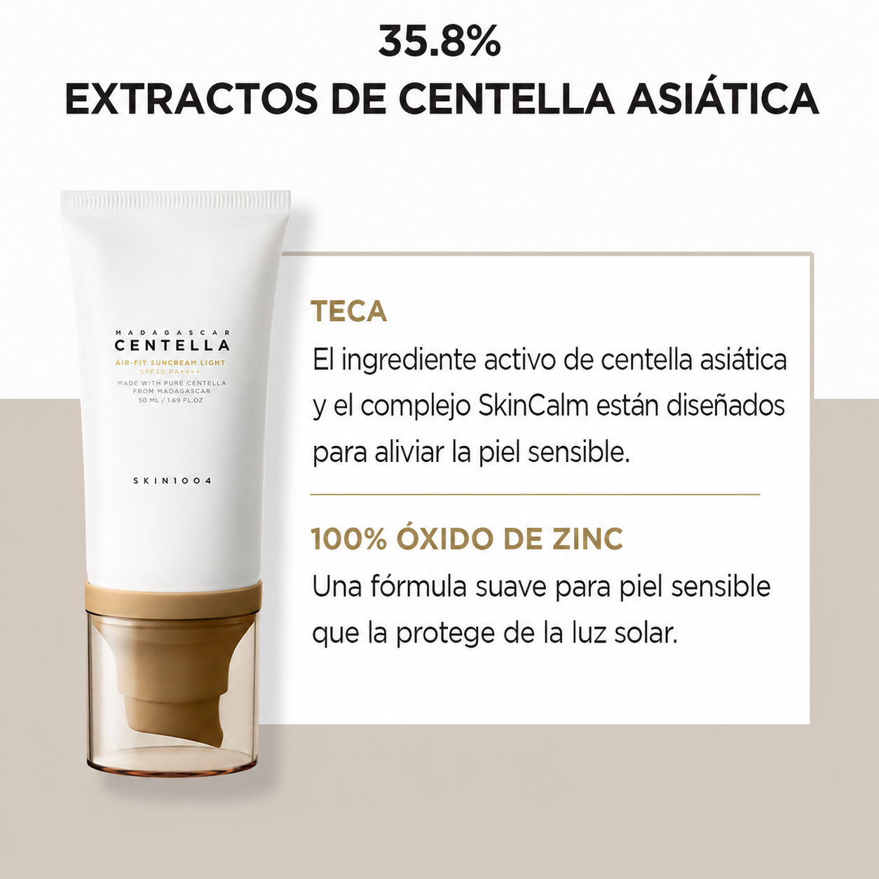 SKIN1004 Protector Solar mineral Madagascar Centella Air-fit Suncream Light