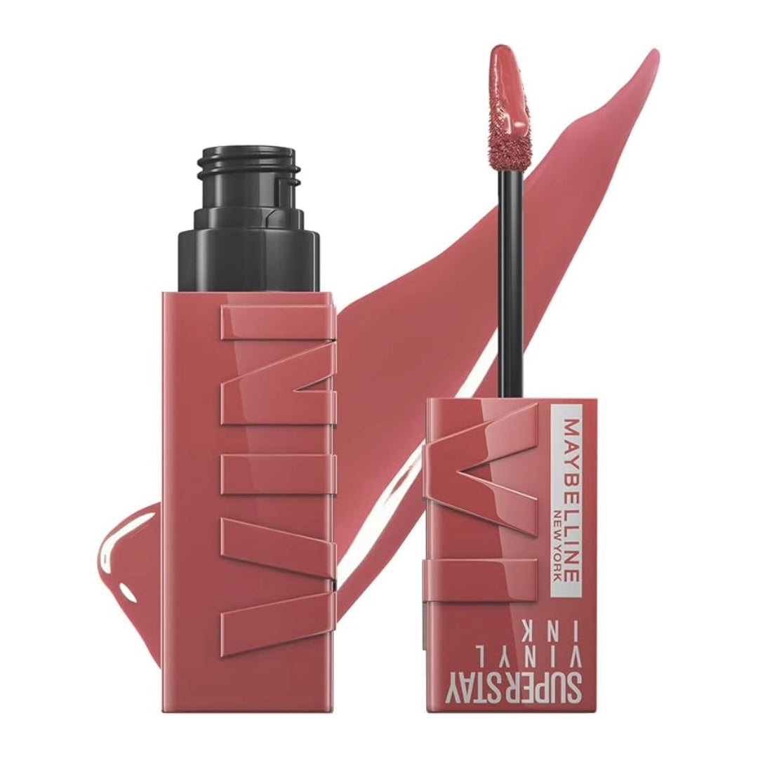 Maybelline Labial líquido brillante Superstay Vinyl Ink Tono Cheeky, 4.2ml - Dura hasta por 16H, brillo instantáneo sin grumos, sin transferencias