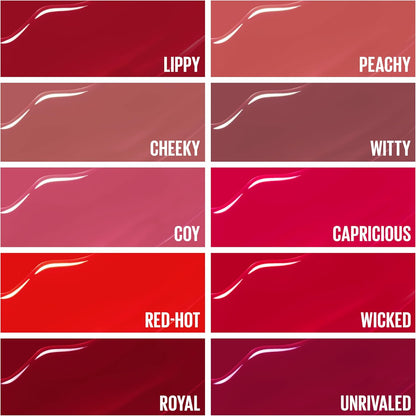 Maybelline Labial líquido brillante Superstay Vinyl Ink Tono Cheeky, 4.2ml - Dura hasta por 16H, brillo instantáneo sin grumos, sin transferencias