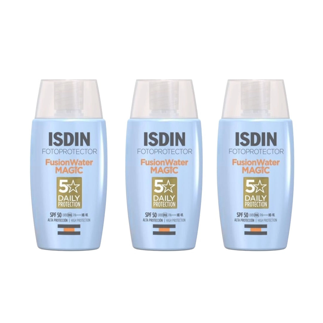 ISDIN Fotoprotector Fusion Water Magic SPF 50 50ml - Pack 3 UND