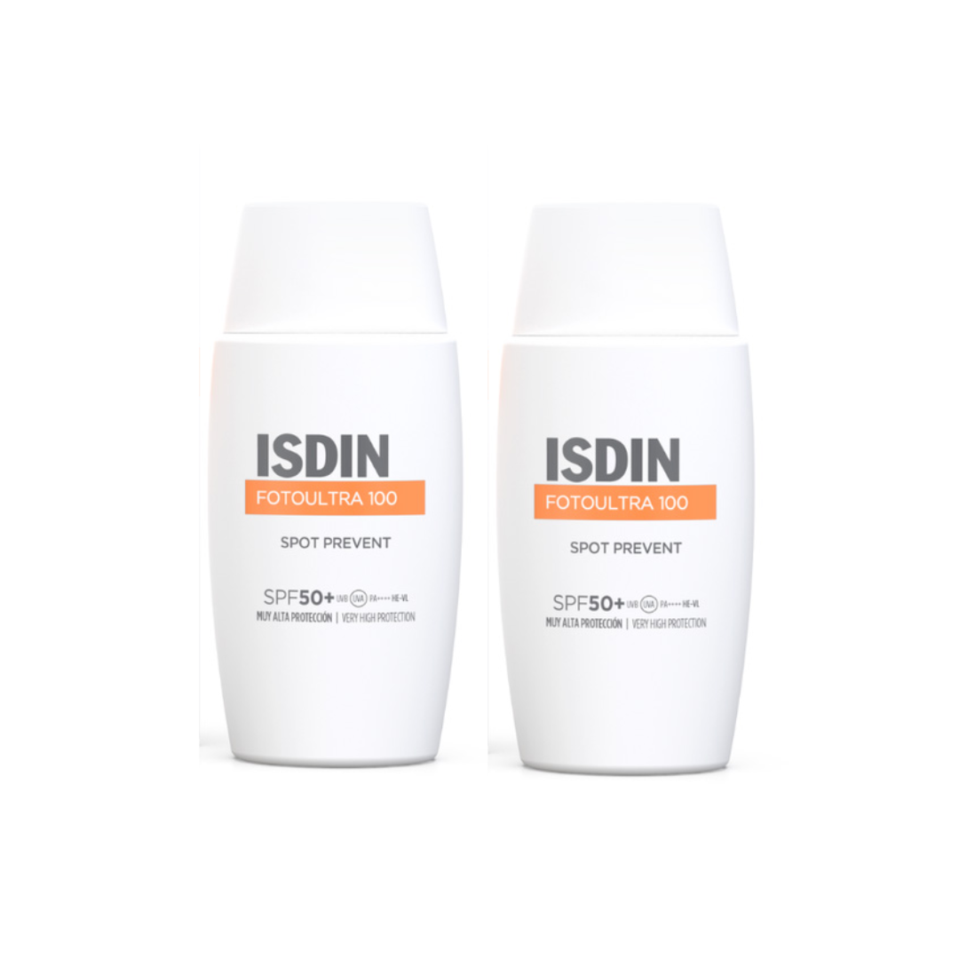ISDIN Protector Solar Fotoultra Spot Preventv SPF 50+ - 50 ml - Bloqueador - Pack 2 UND
