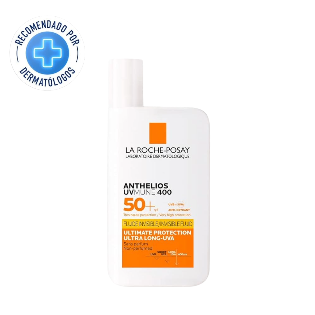 Protector Solar Facial La Roche Posay Anthelios UVMUNE Fluido Invisible para todo tipo de piel FPS50+ 50ml