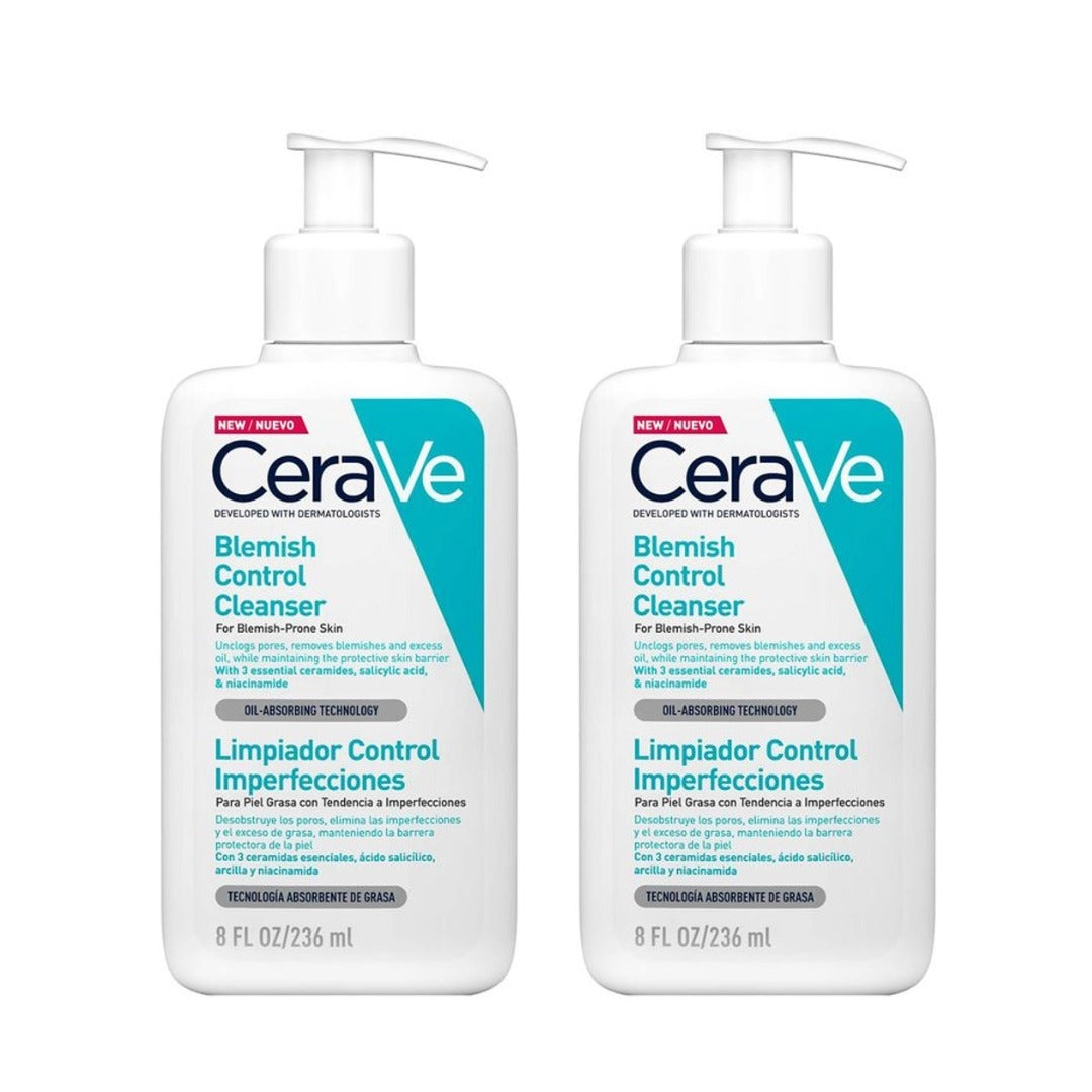 CeraVe Pack 02 Unidades Espuma limpiadora antiacné/Imperfecciones para piel grasa, 236 ml (Copy)
