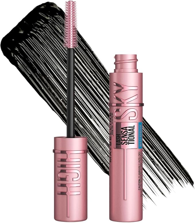 Maybelline Mascara de pestañas Sky High A prueba de agua, 6ml - Brinda alargamiento y volumen hasta por 12H, fórmula con extracto de bambú, levanta las pestañas desde la raíz, no deja grumos, waterproof