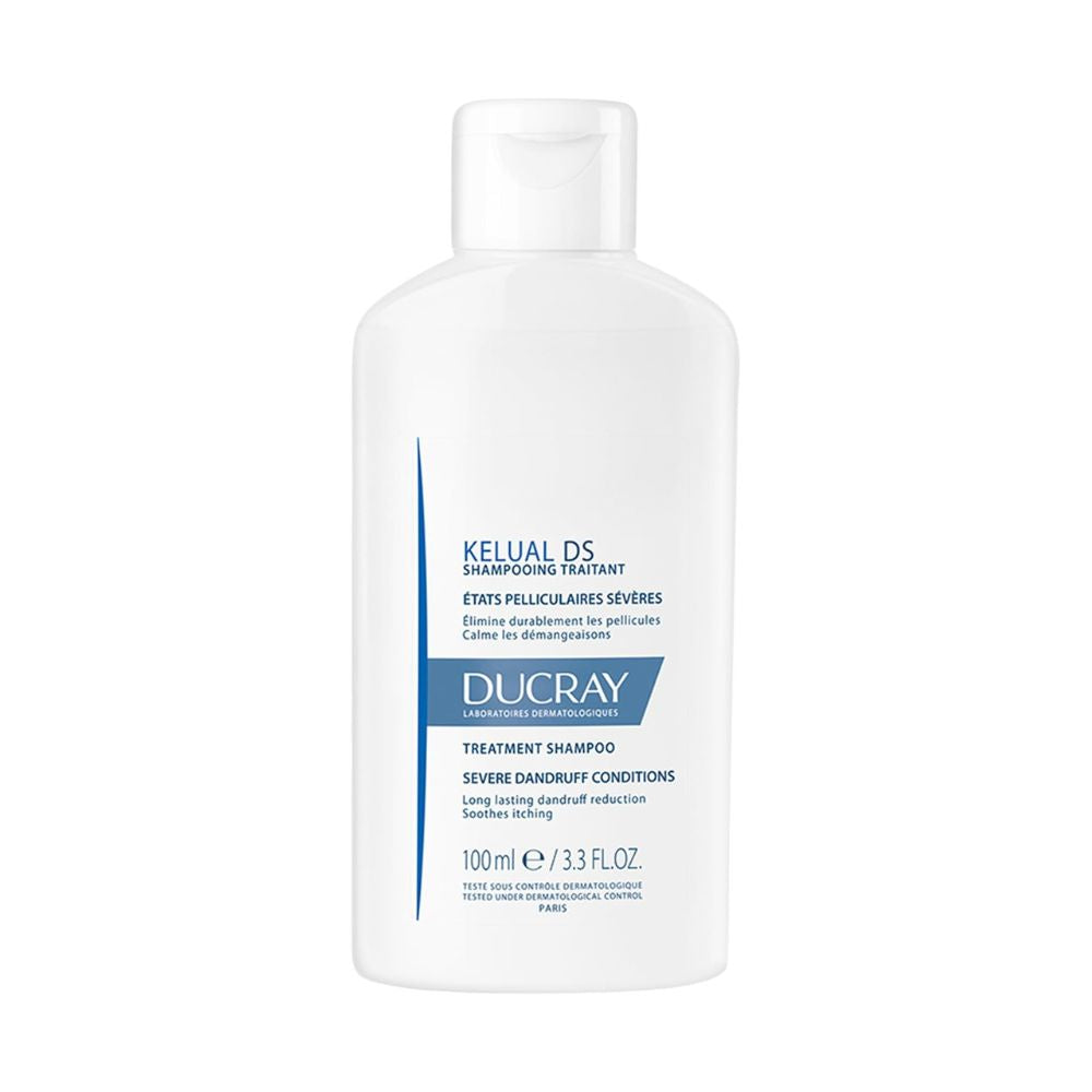 DUCRAY Kelual DS Shampoo Dermatológico Anticaspa, Alivia enrojecimiento y comezón, Ciclopiroxolamina y Piroctona Olamina, 100ml