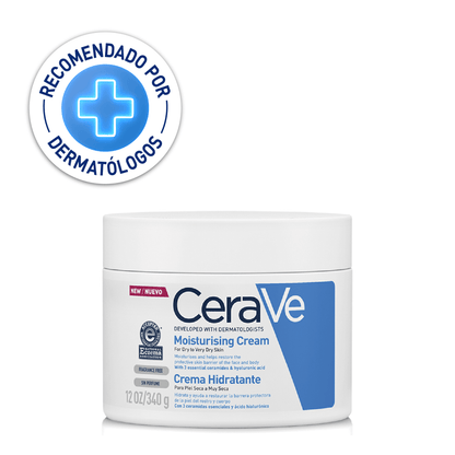 CeraVe Crema Hidratante Diaria de Rostro y Cuerpo para Piel Seca 340gr