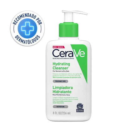 CeraVe Limpiadora Hidratante |236ml| Limpiador facial diario para piel seca | Libre de fragancia
