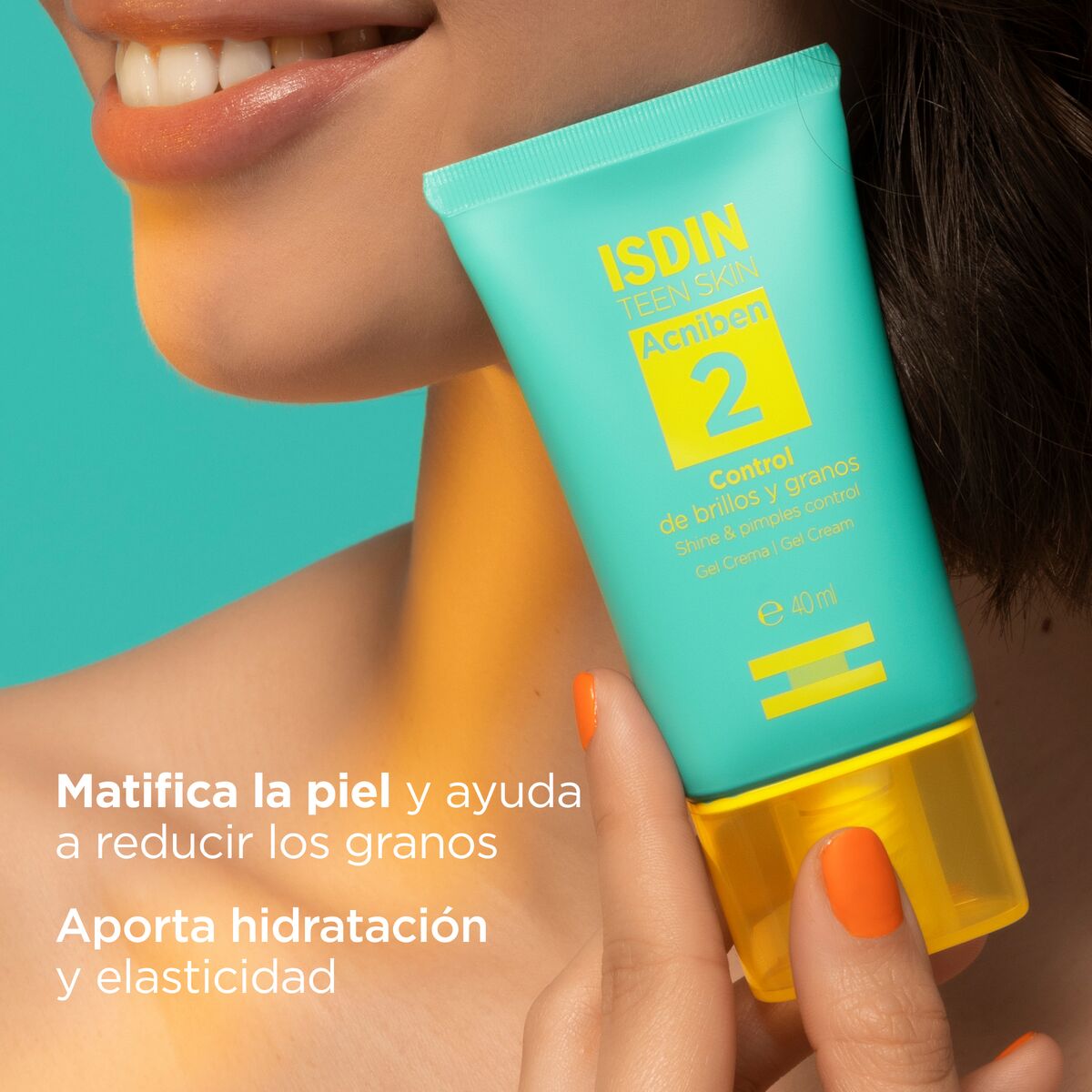ISDIN Acniben Control de brillos y granos 40ml - Gel crema facial para piel grasa con tendencia acneica